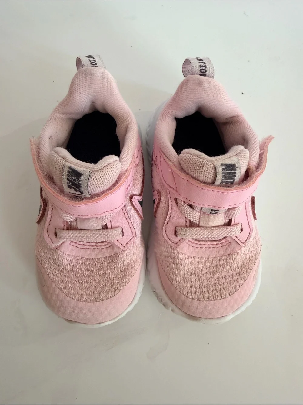 Nike Toddler Pink and Dark Grey Velcro Running Sneakers